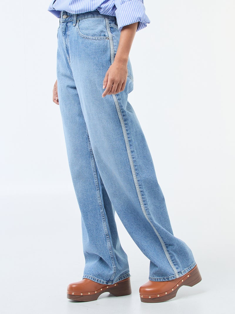 Baggy broek met lage taille Blauw - Kiabi