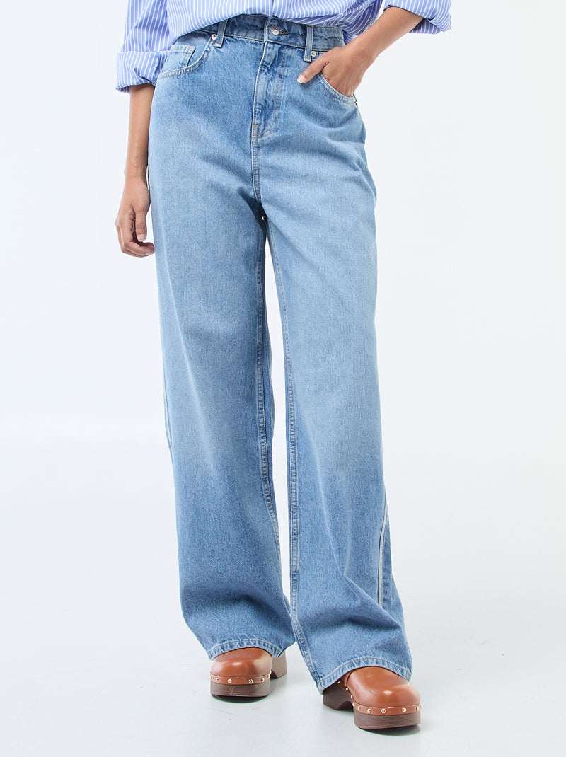 Baggy broek met lage taille Blauw - Kiabi