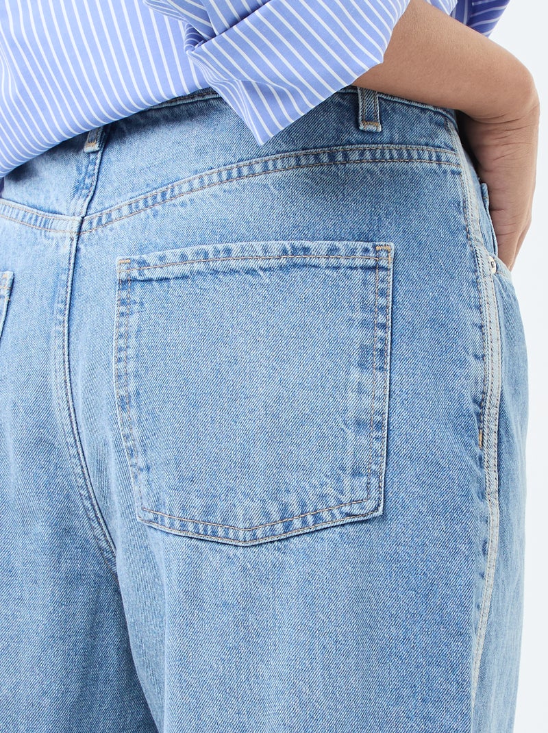 Baggy broek met lage taille Blauw - Kiabi