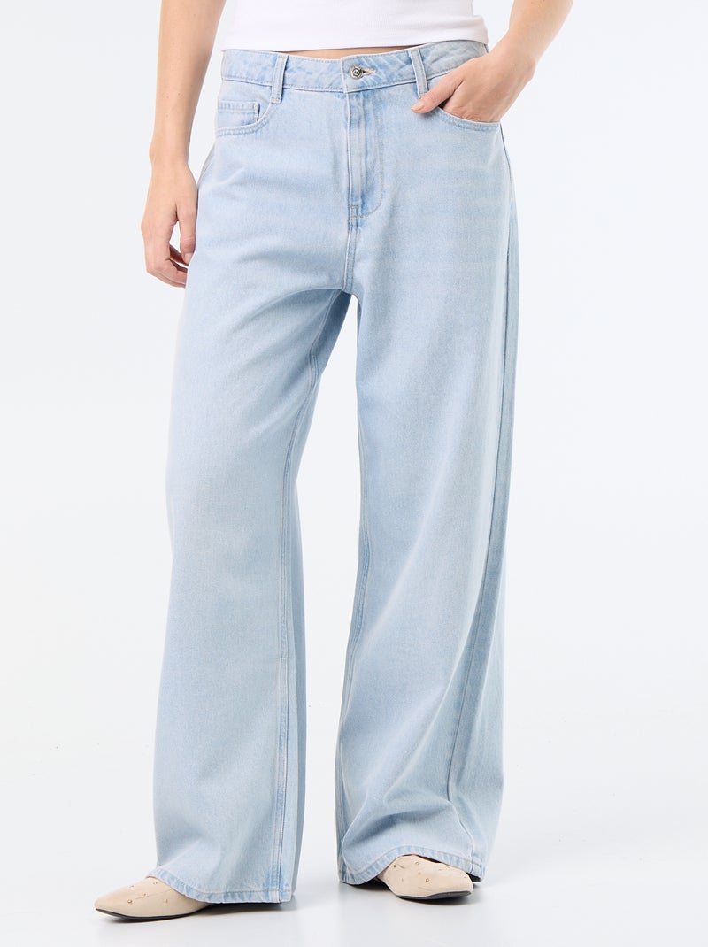 Baggy denim broek Blauw - Kiabi