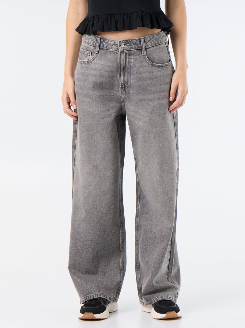 Baggy denim broek Grijs - Kiabi