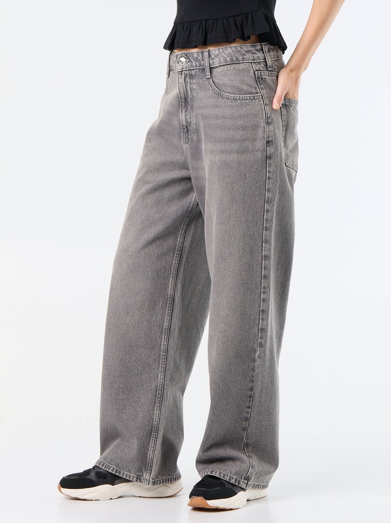 Baggy denim broek Grijs - Kiabi