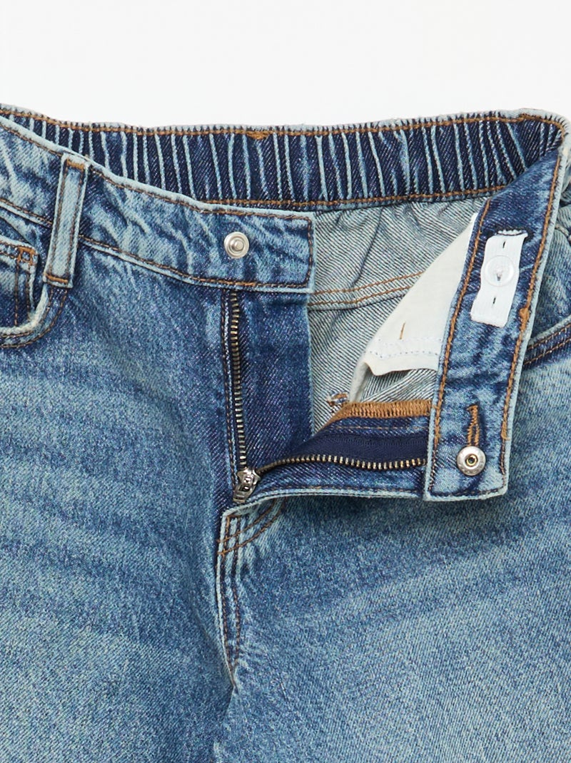 Baggy jeans effen 5 zakken Blauw - Kiabi
