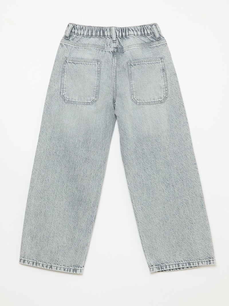 Baggy jeans effen 5 zakken Grijs - Kiabi
