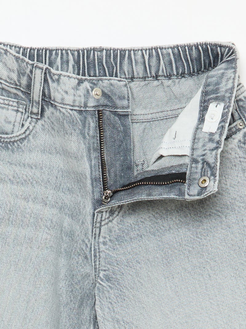 Baggy jeans effen 5 zakken Grijs - Kiabi