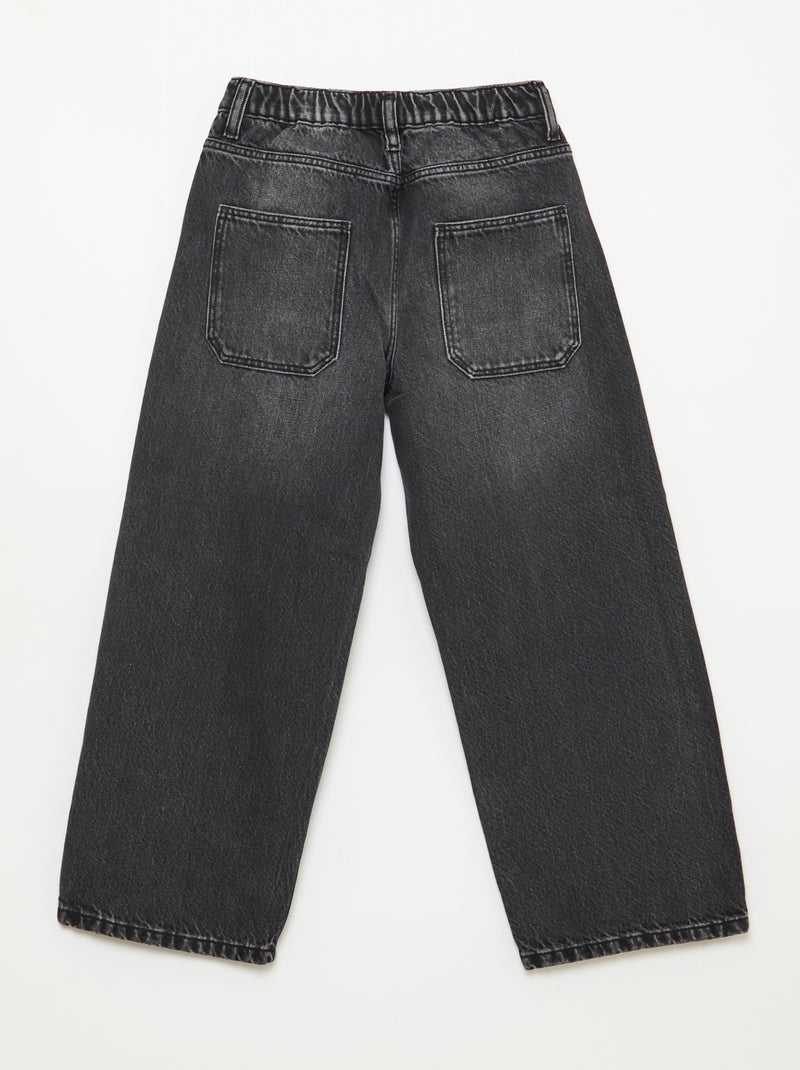 Baggy jeans effen 5 zakken Zwart - Kiabi