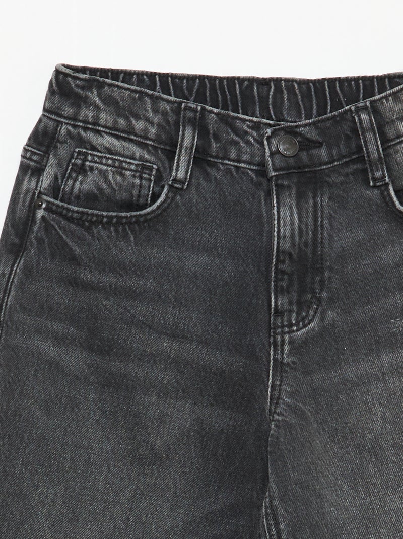 Baggy jeans effen 5 zakken Zwart - Kiabi