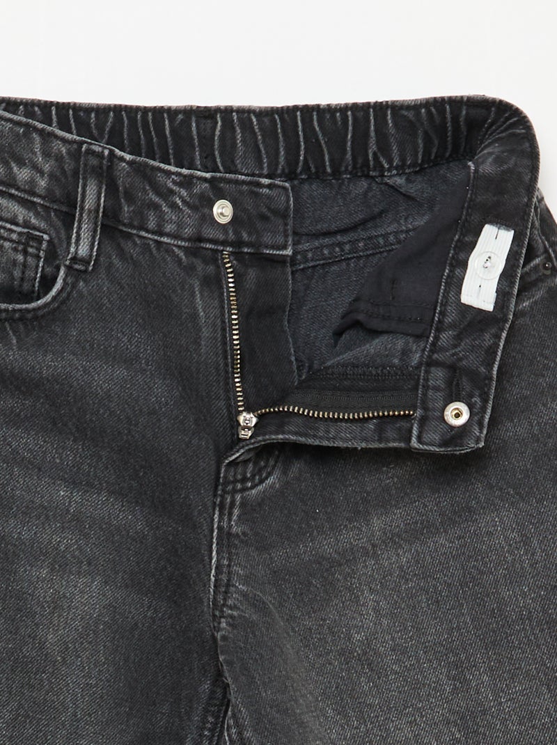Baggy jeans effen 5 zakken Zwart - Kiabi