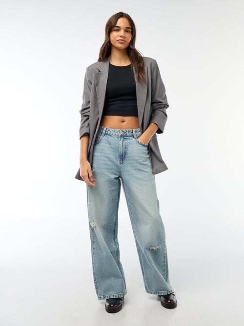 Baggy jeans met 5 zakken en lage taille - Kiabi