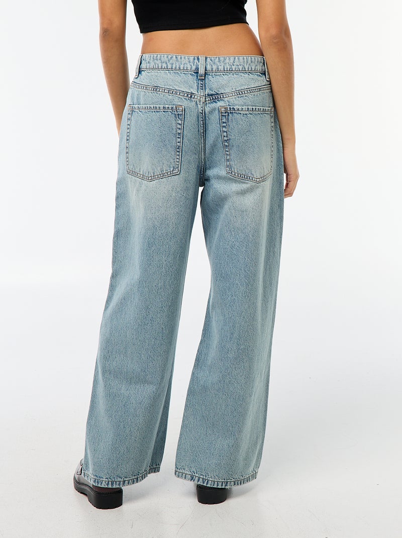 Baggy jeans met 5 zakken en lage taille Blauw - Kiabi