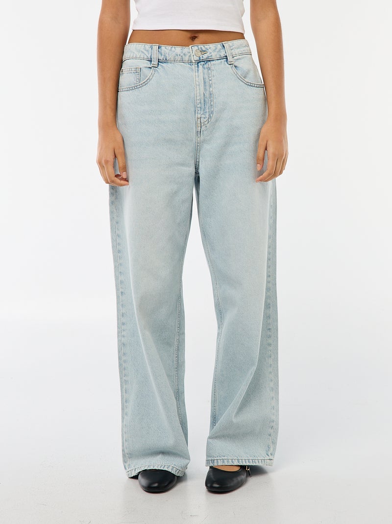 Baggy jeans met 5 zakken en lage taille Blauw - Kiabi