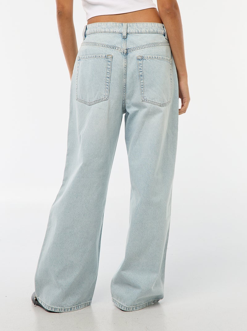 Baggy jeans met 5 zakken en lage taille Blauw - Kiabi