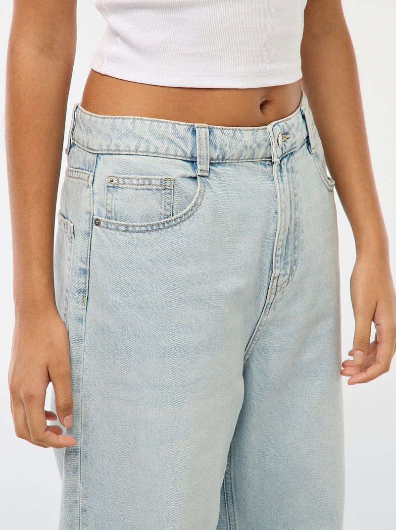 Baggy jeans met 5 zakken en lage taille Blauw - Kiabi