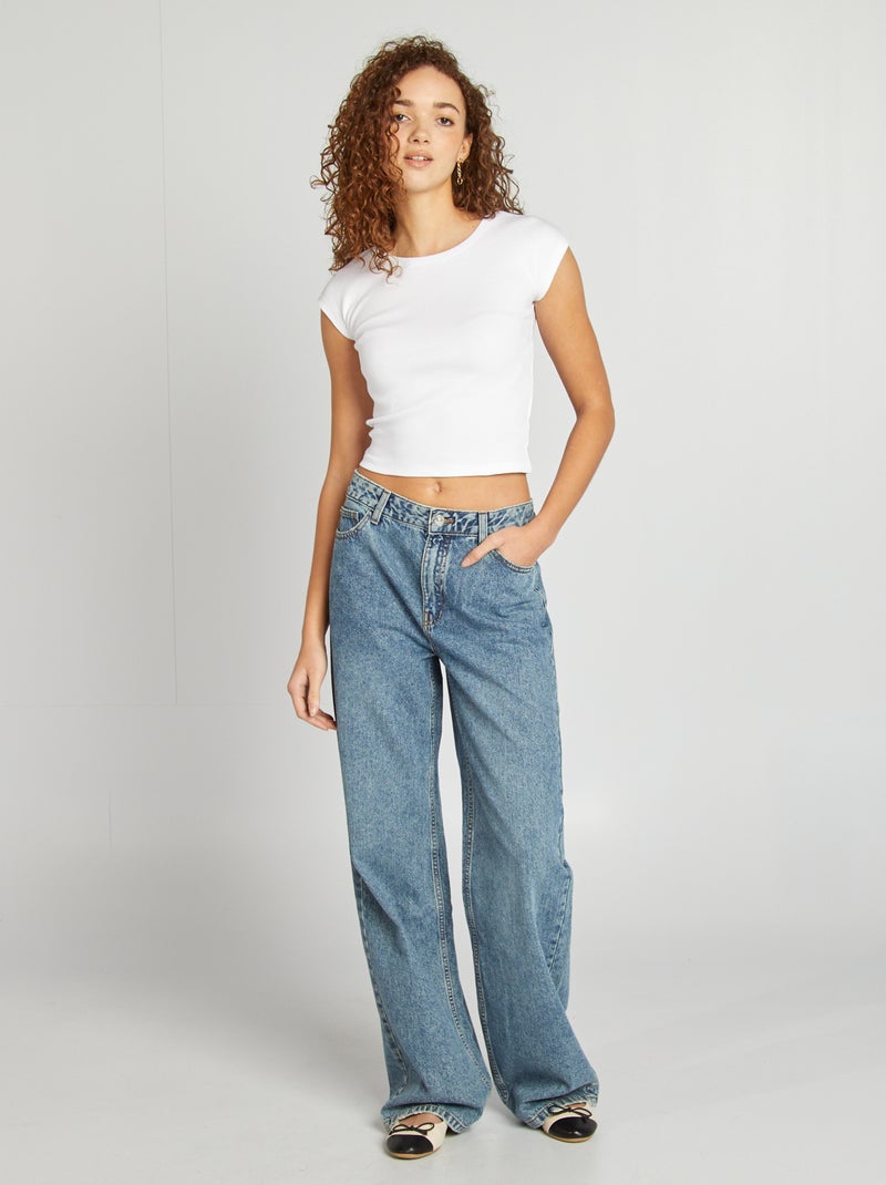 Baggy jeans met lage taille BLAUW - Kiabi
