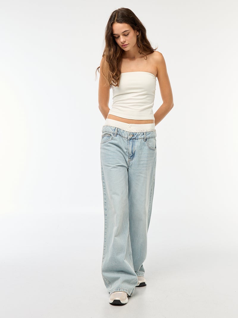 Baggy jeans met onderbroekeffect Blauw - Kiabi