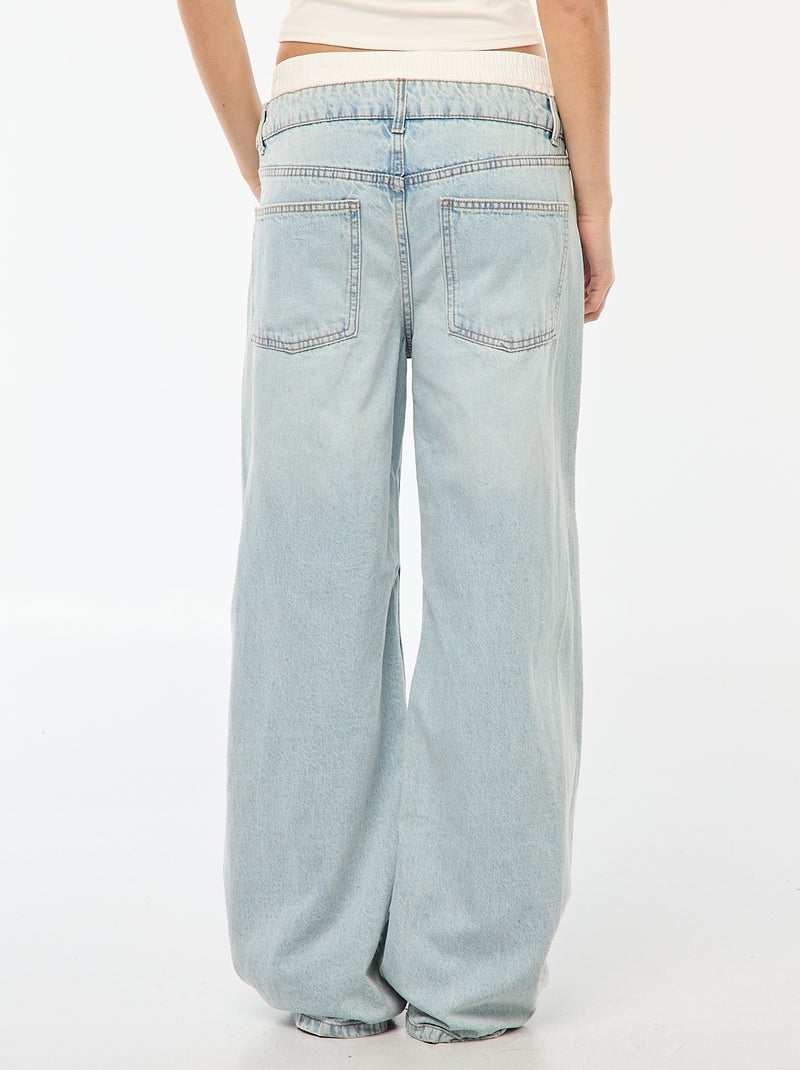 Baggy jeans met onderbroekeffect Blauw - Kiabi