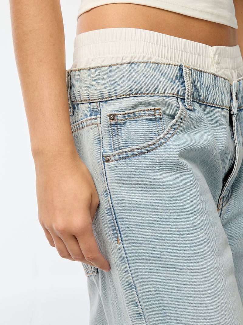 Baggy jeans met onderbroekeffect Blauw - Kiabi