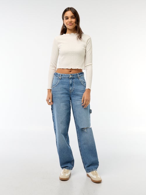 Baggy jeans met scheurtjes - Kiabi