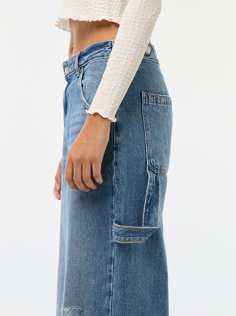 Baggy jeans met scheurtjes Blauw - Kiabi