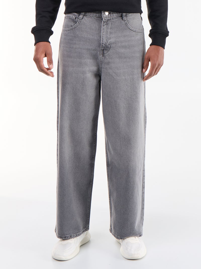 Baggy jeans / wijd model Grijs - Kiabi