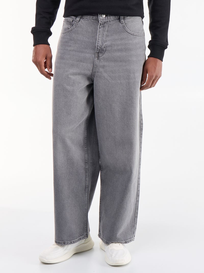 Baggy jeans / wijd model Grijs - Kiabi