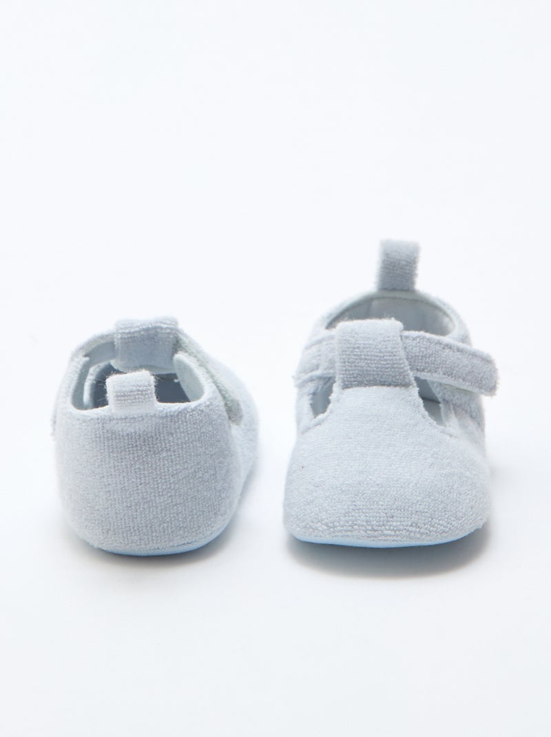 Ballerina slofjes van badstof Blauw - Kiabi