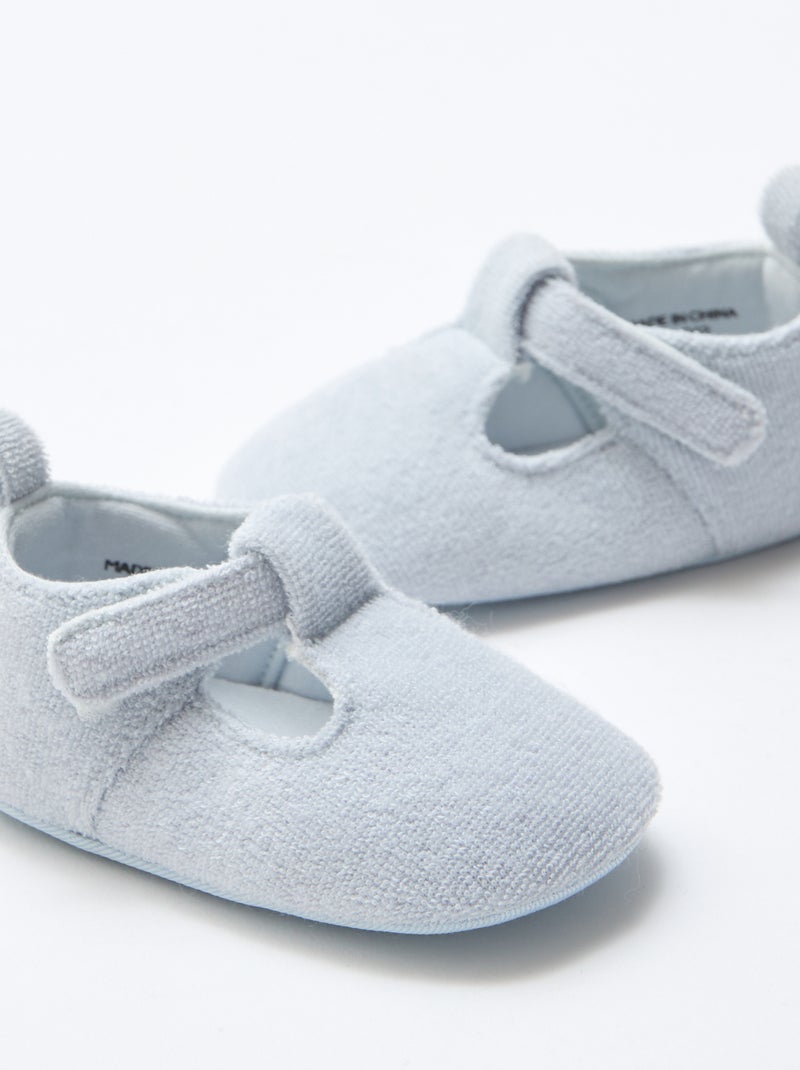 Ballerina slofjes van badstof Blauw - Kiabi