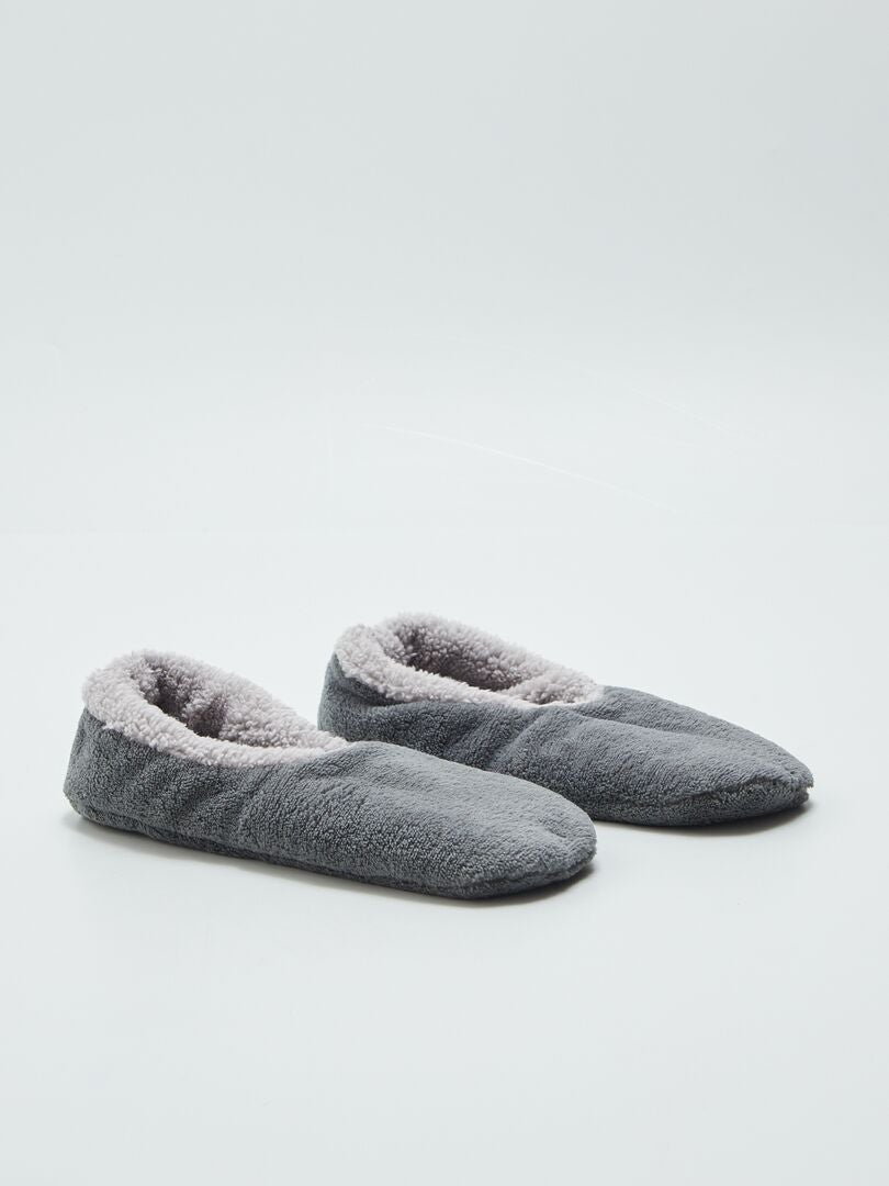Ballerinapantoffels van fleece GRIJS1 - Kiabi