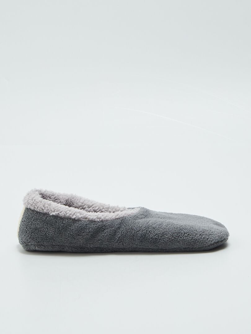 Ballerinapantoffels van fleece GRIJS1 - Kiabi