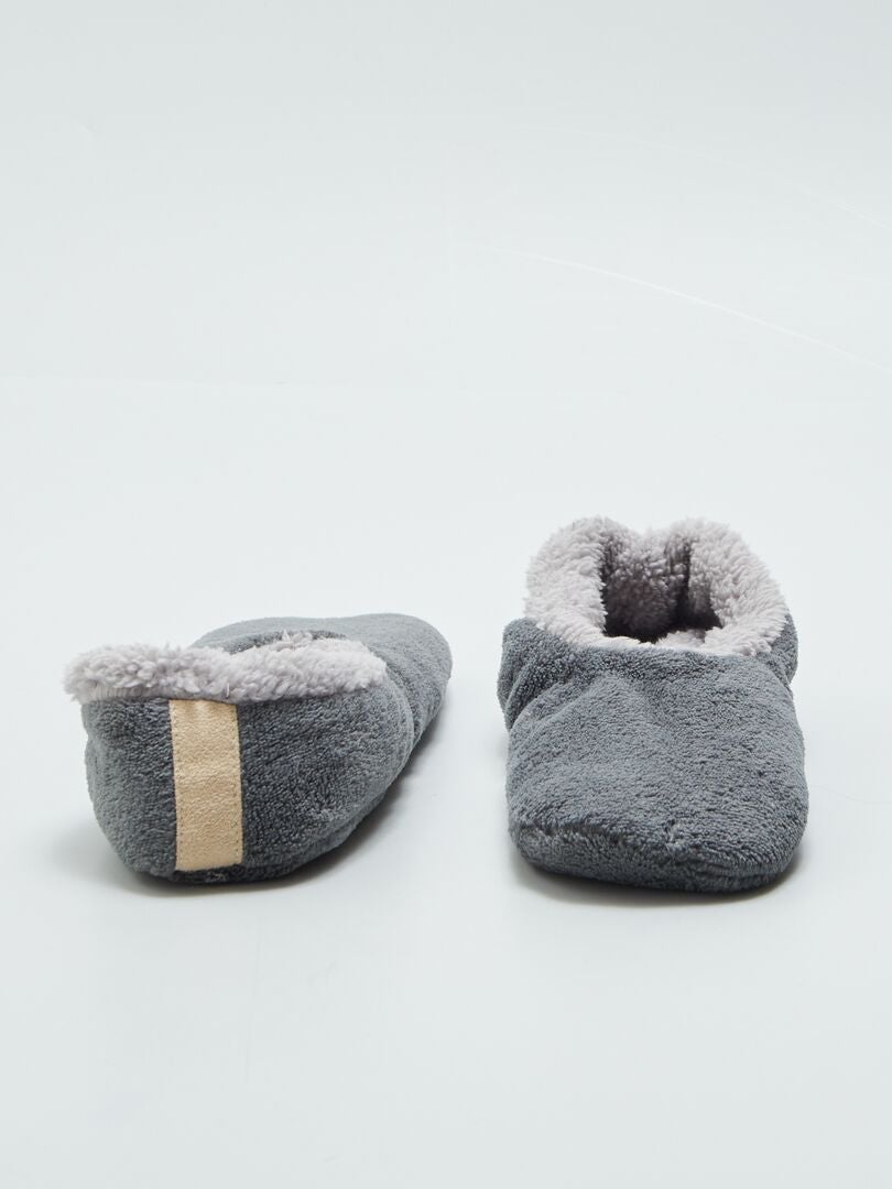 Ballerinapantoffels van fleece GRIJS1 - Kiabi