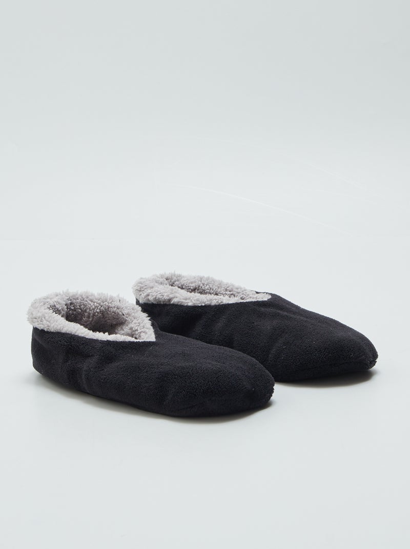 Ballerinapantoffels van fleece ZWART - Kiabi