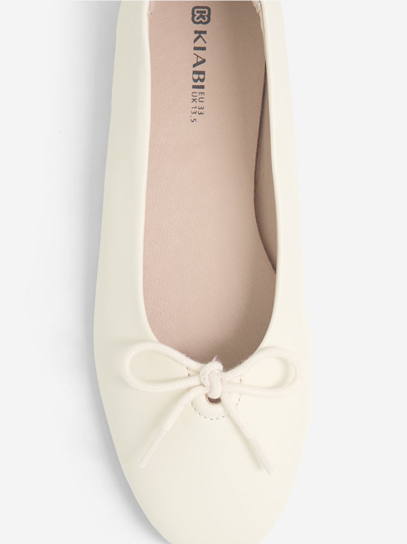 Ballerina's met decoratieve strik aan de voorkant Biege - Kiabi