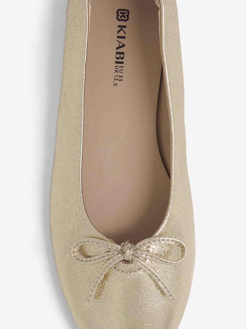 Ballerina's met decoratieve strik aan de voorkant Geel - Kiabi