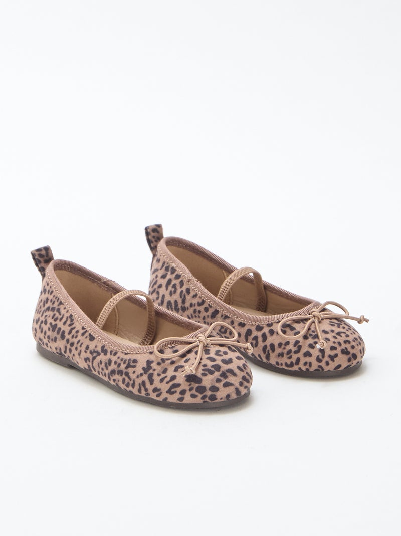 Ballerina's met luipaardmotiefje Bruin - Kiabi