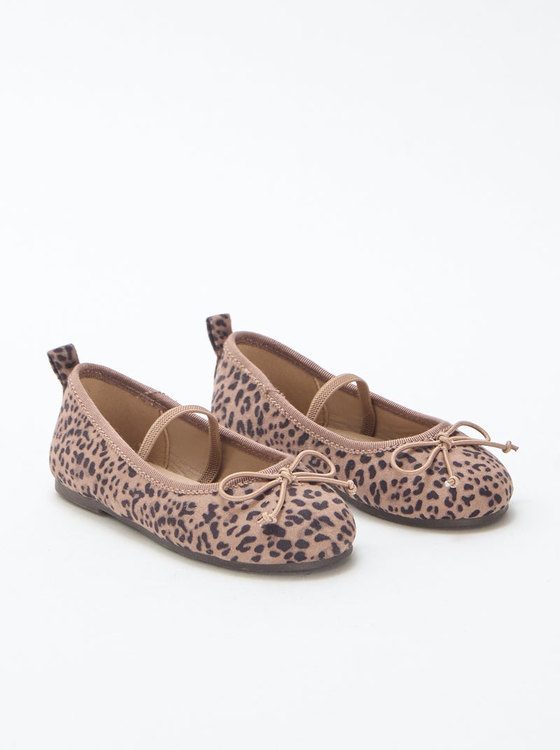 Ballerina's met luipaardmotiefje Bruin - Kiabi