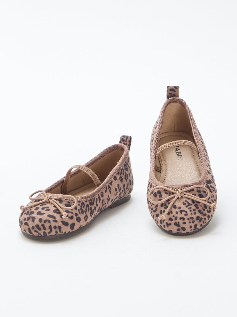 Ballerina's met luipaardmotiefje Bruin - Kiabi