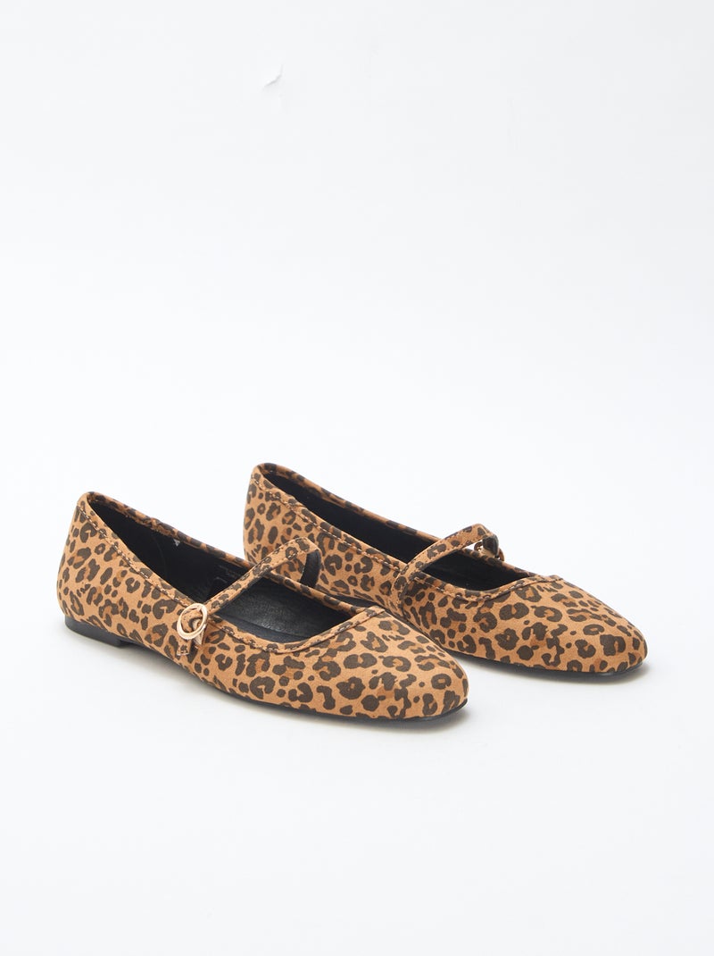 Ballerina's met luipaardprint Bruin - Kiabi