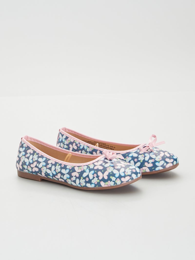 Ballerina's met motiefje marineblauw - Kiabi