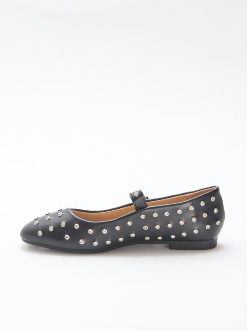 Ballerina's van suedine met studs - Kiabi
