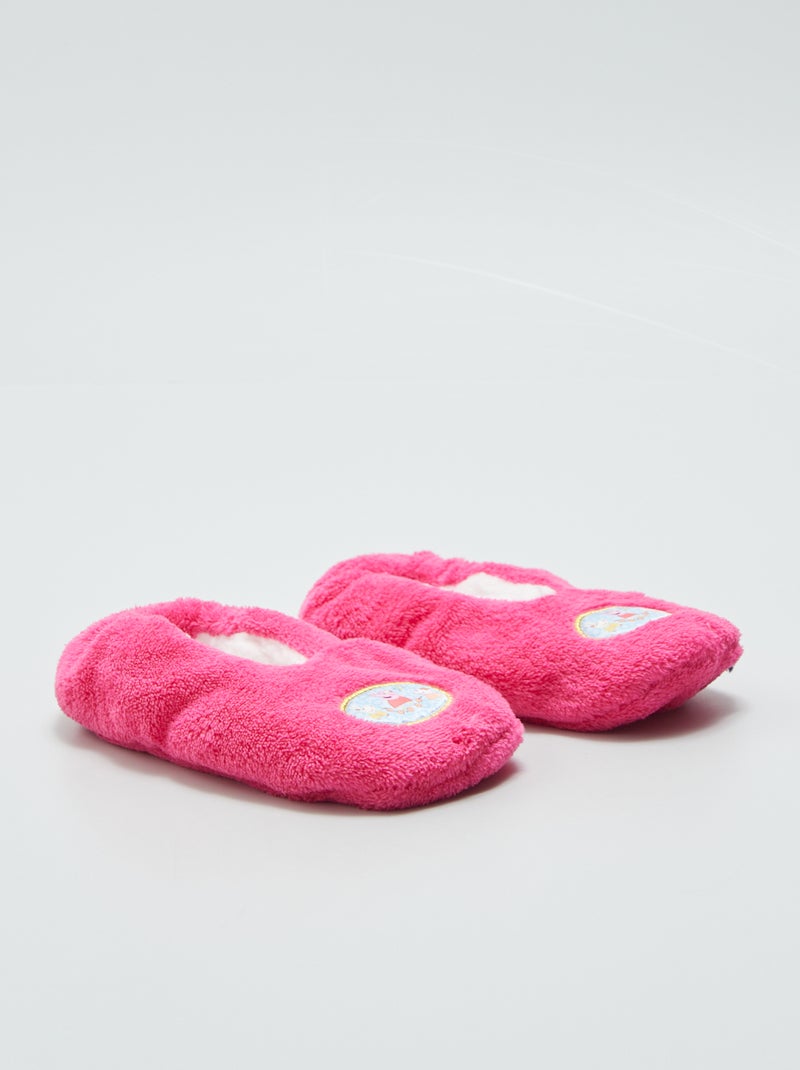 Ballerinaslofjes fuchsia print - Kiabi