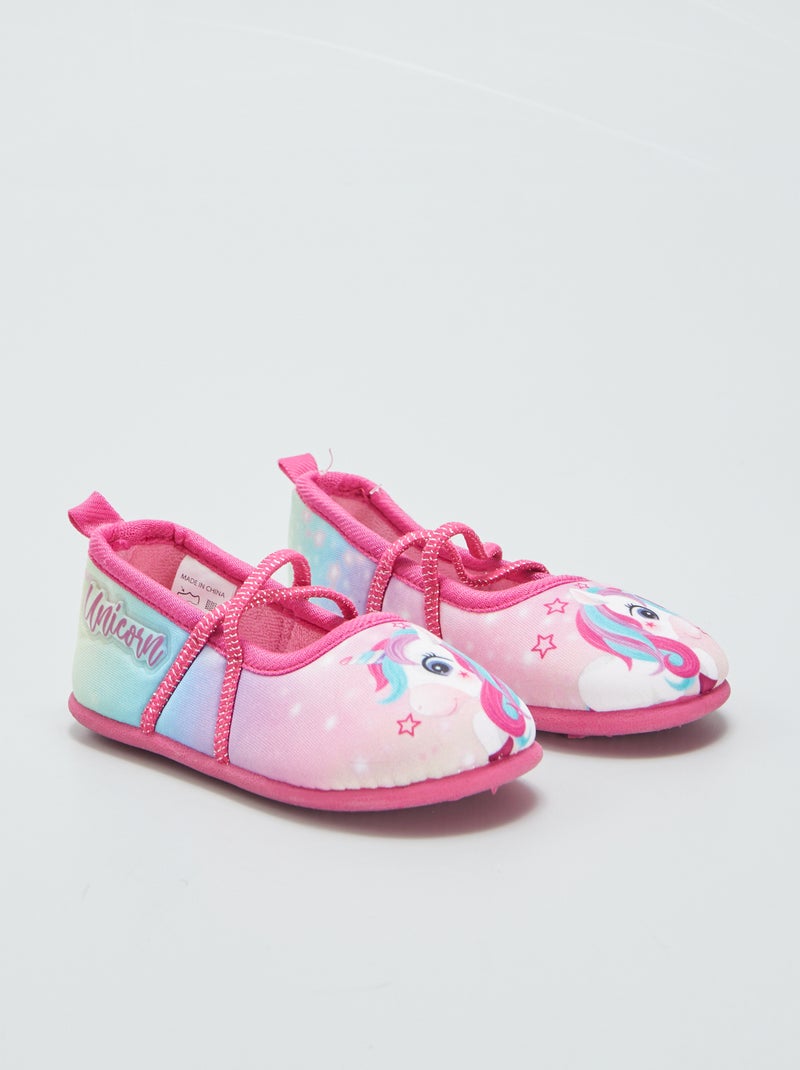 Ballerinaslofjes met eenhoornprint ROSE - Kiabi