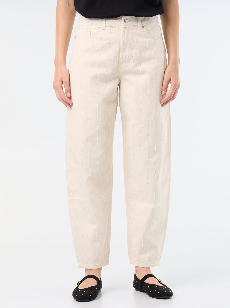 Ballonbroek met hoge taille Wit - Kiabi