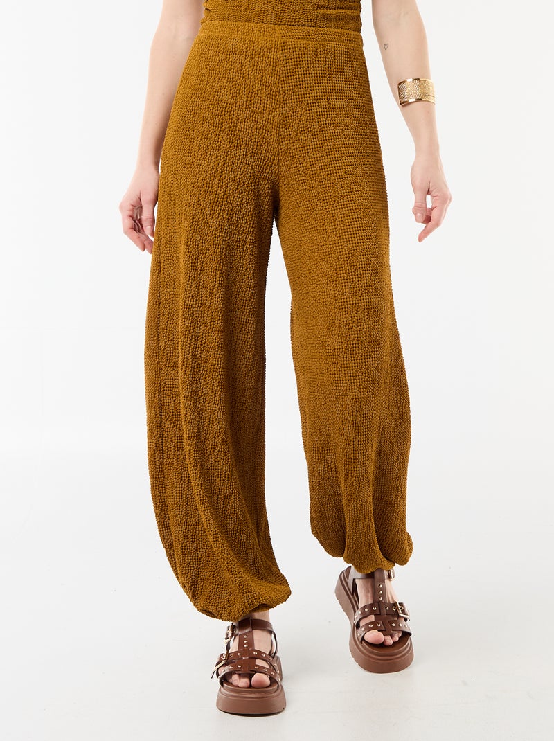 Ballonbroek van crinkle stof Bruin - Kiabi