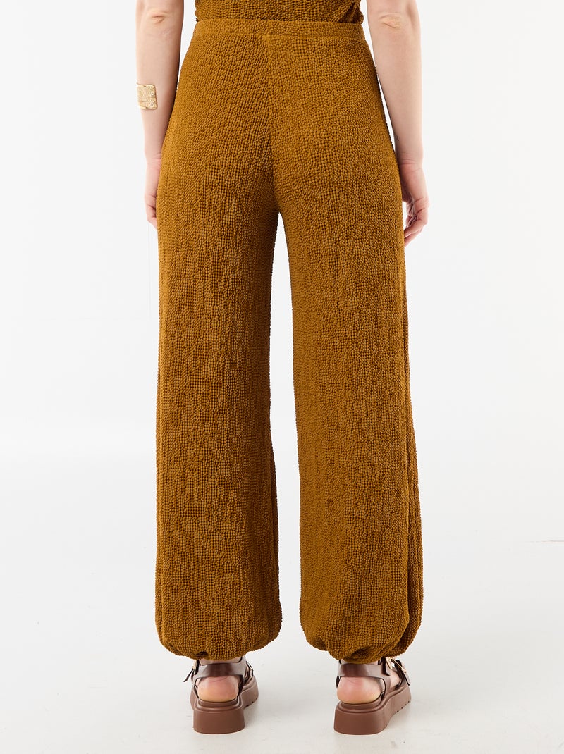 Ballonbroek van crinkle stof Bruin - Kiabi