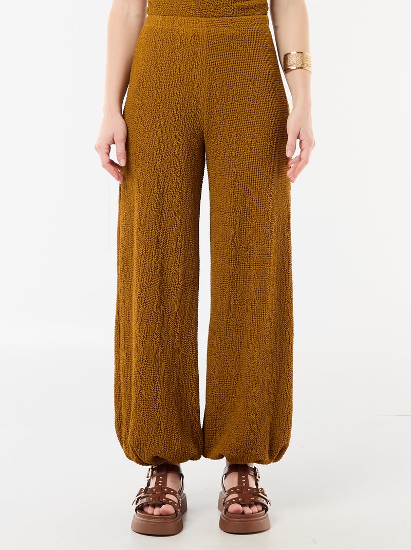 Ballonbroek van crinkle stof Bruin - Kiabi