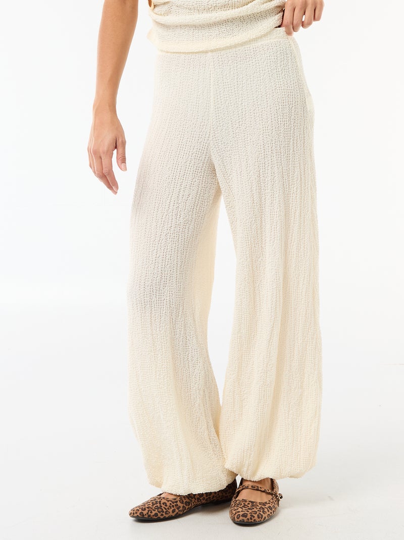 Ballonbroek van crinkle stof Wit - Kiabi