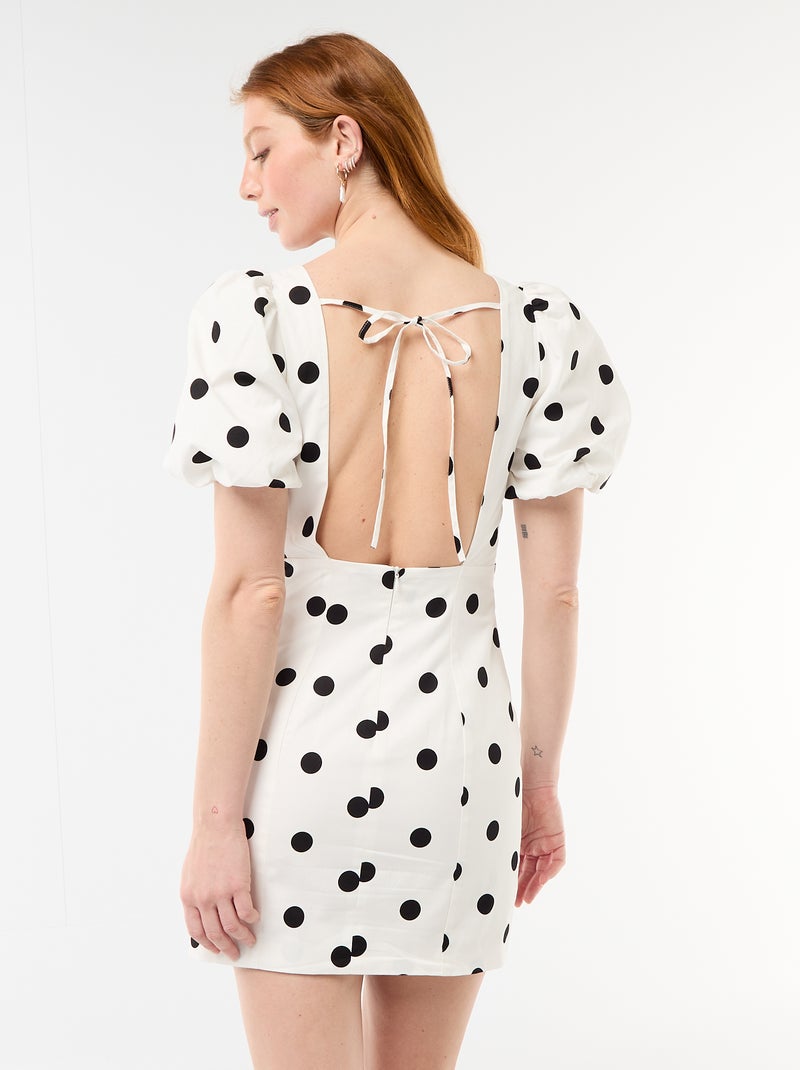 Ballonjurk met korte mouwen Wit - Kiabi