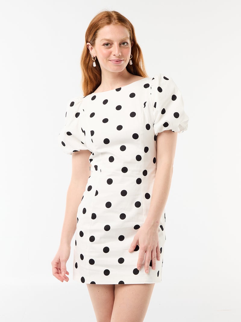 Ballonjurk met korte mouwen Wit - Kiabi