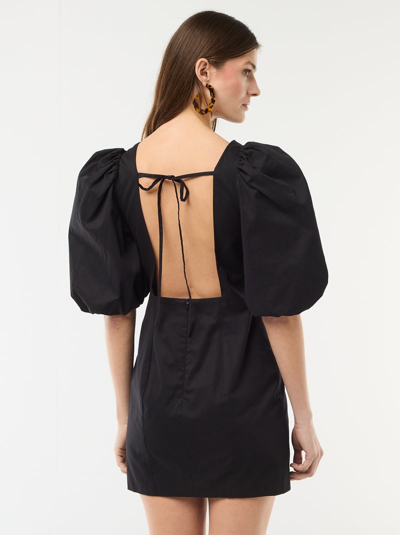 Ballonjurk met korte mouwen Zwart - Kiabi