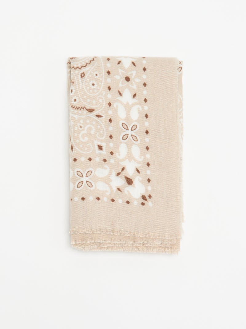 Bandana-sjaal met print Wit - Kiabi